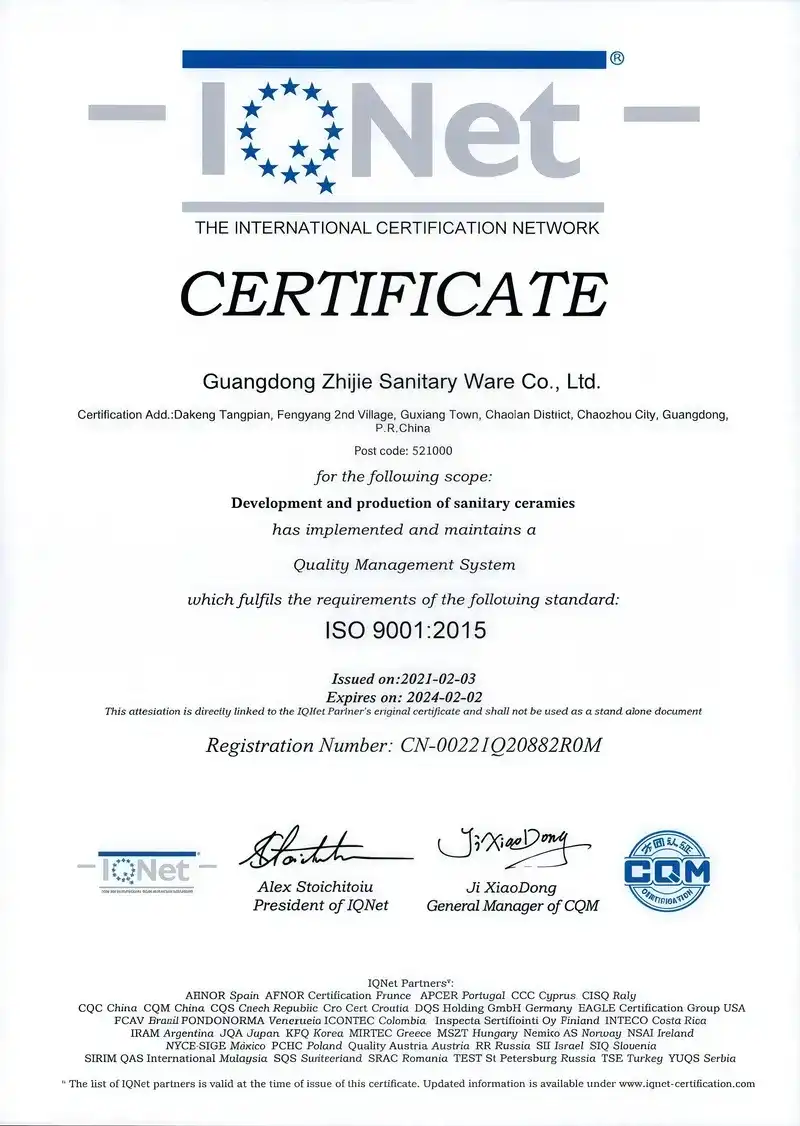 ISO 9001 certificate