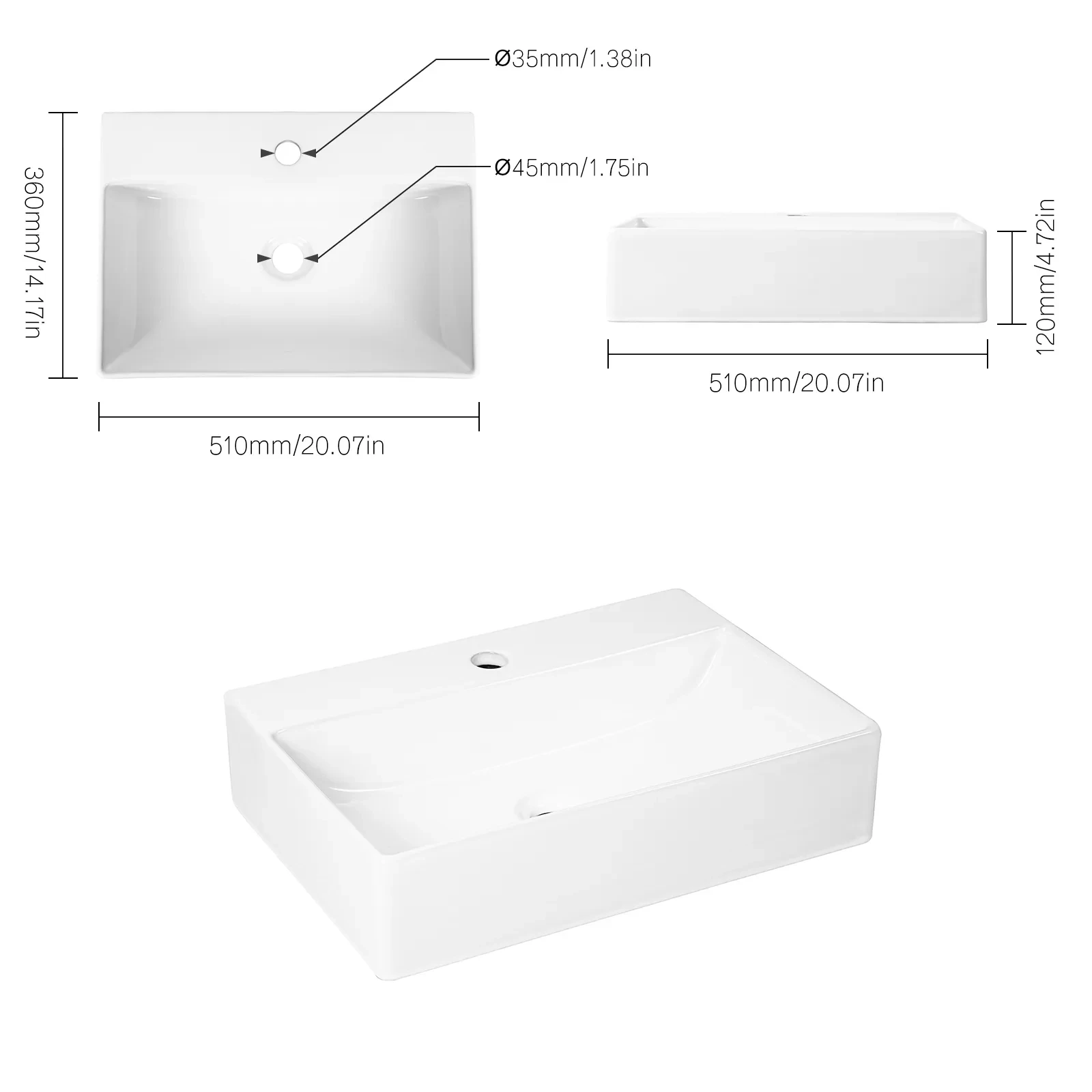 Jetman countertop basin