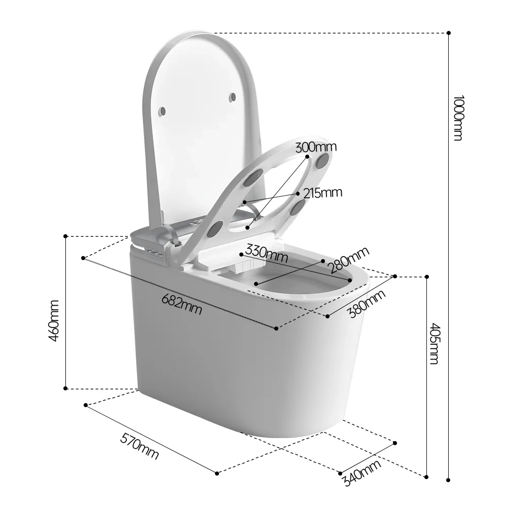 JETMAN Smart Toilet A7 Technical Specifications View