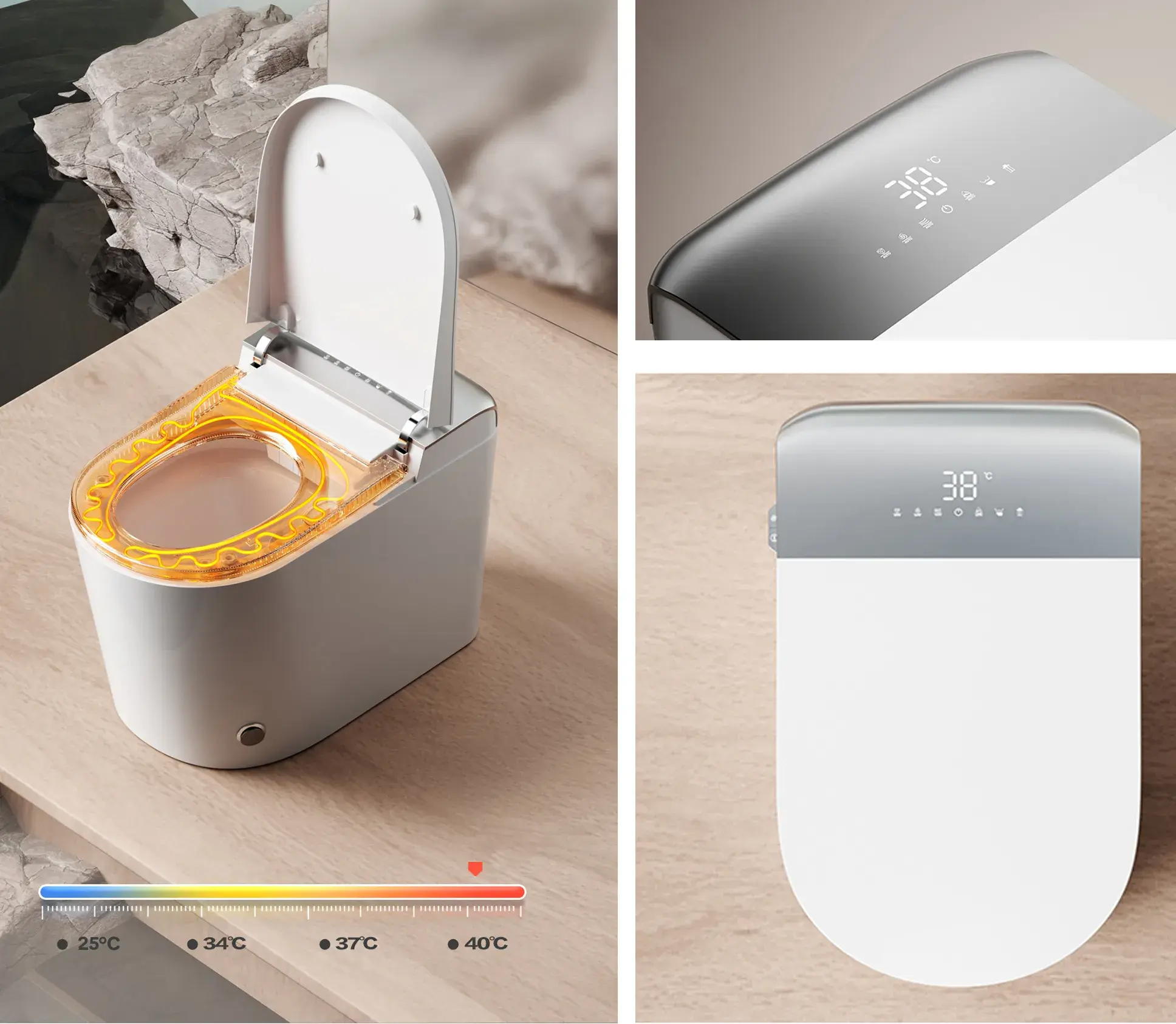 Smart Toilet A8 Side Display Screen and PID Temperature Control Unit