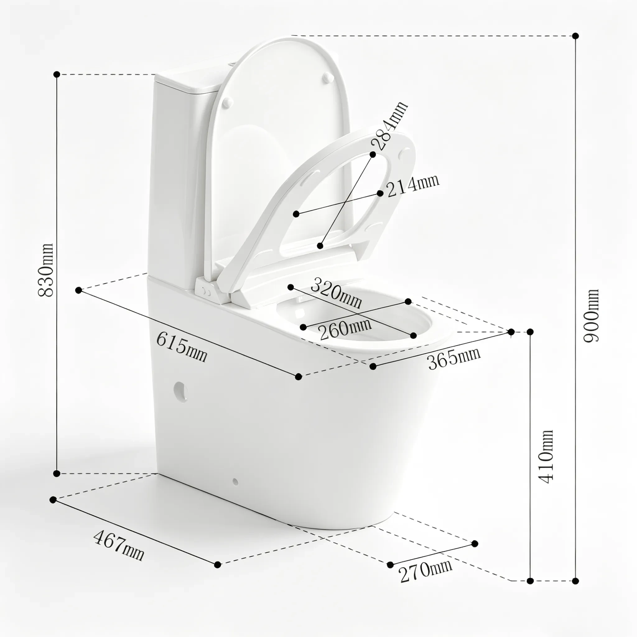JETMAN Smart Toilet P1 Technical Specifications View