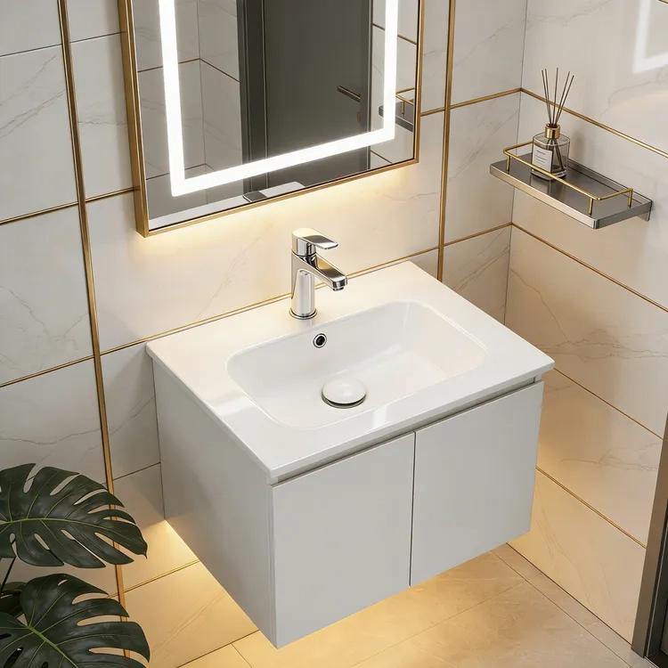 Factory production of OEM rectangular ceramic vessel sinks for hotels, apartments, and commercial projects
