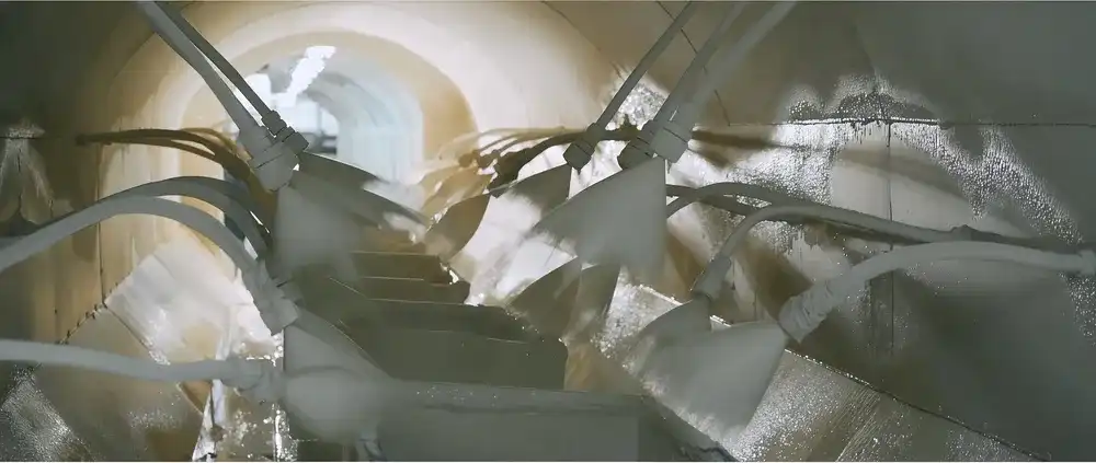 Spray glazing line